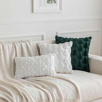SHITURRE Christmas Tree Pillow Covers for Holiday Decor