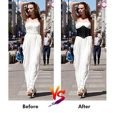 Vintage Corset Cinch Belts for Women - 2 Pack Set