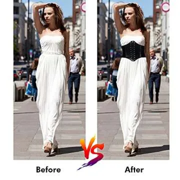 Vintage Corset Cinch Belts for Women - 2 Pack Set