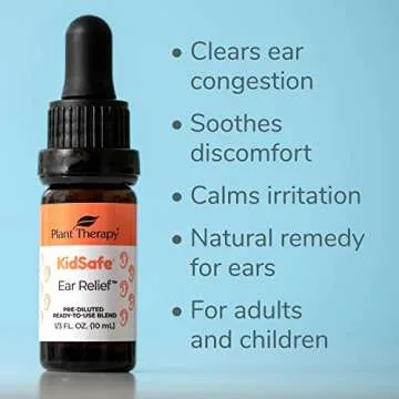 Plant Therapy KidSafe Ear Relief Essential Oil Blend 10mL - Natural Eardrops for All Ages