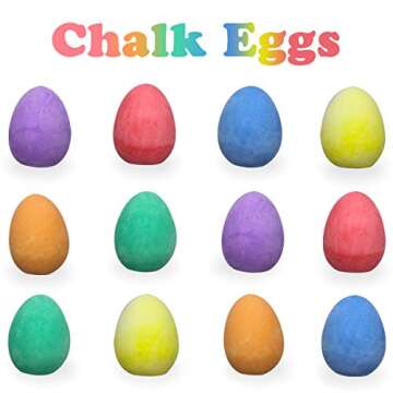 JoFAN 18 Pack Easter Sidewalk Chalk Set with Easter Eggs Bunny Chicken for Kids Boys Girls Toddlers ...