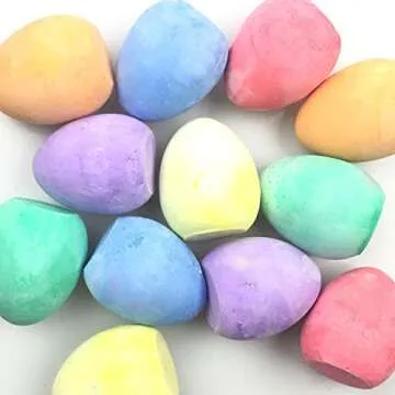 JoFAN 18 Pack Easter Sidewalk Chalk Set with Easter Eggs Bunny Chicken for Kids Boys Girls Toddlers Easter Basket Stuffers Gifts Fillers Party Favors