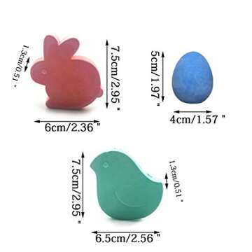 JoFAN 18 Pack Easter Sidewalk Chalk Set with Easter Eggs Bunny Chicken for Kids Boys Girls Toddlers Easter Basket Stuffers Gifts Fillers Party Favors
