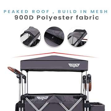 Keenz 7S - Ultimate Adventure Stroller Wagon - 2 Passenger, Dark Grey/Black