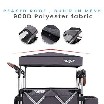 Keenz 7S - Ultimate Adventure Stroller Wagon - 2 Passenger, Dark Grey/Black