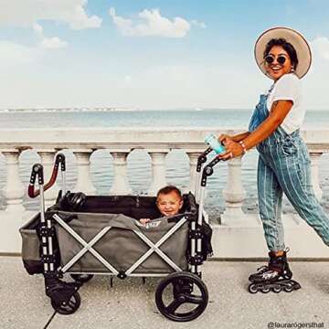Keenz 7S - Ultimate Adventure Stroller Wagon - 2 Passenger, Dark Grey/Black