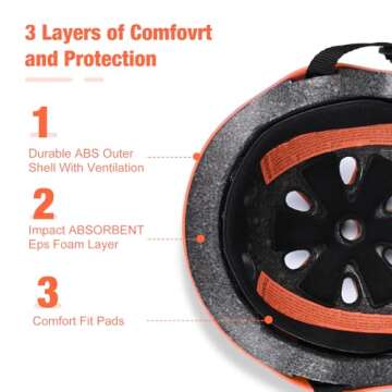 Kids Helmet, Toddler Helmet Adjustable Toddler Helmet Ages 3-8 Years Old Boys Girls Multi-Sports Saf...