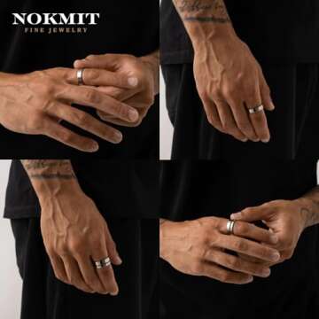 NOKMIT 5mm Wedding Band Rings - Stylish & Durable