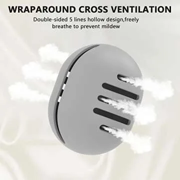 Fauxomor Makeup Sponge Holder,Double-sided Breathable Silicone Beauty Blender Holder for Travel,Shatterproof Make Up Sponge Travel Case for All Sponges Sanitary Reuse Easy to Carry,Grey