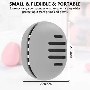 Fauxomor Makeup Sponge Holder,Double-sided Breathable Silicone Beauty Blender Holder for Travel,Shatterproof Make Up Sponge Travel Case for All Sponges Sanitary Reuse Easy to Carry,Grey