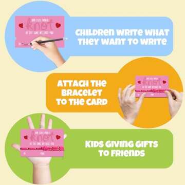 Milianquill 30Pcs Knot Bracelet Greeting Cards - Valentines Day Gifts for Kids, Classroom Exchange, Non Candy Party Favors