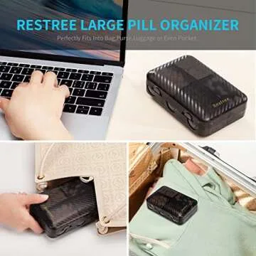Restree Travel Pill Organizer for Medication & Vitamins
