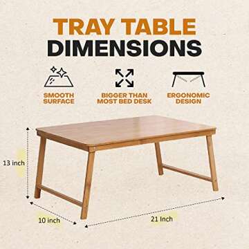 Tray Table for Bed Or Chair to Eat| Lap Desk with Legs | Low Table for Sitting On The Floor | Folding Table