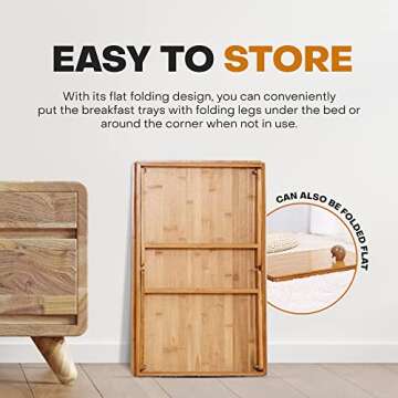 Tray Table for Bed Or Chair to Eat| Lap Desk with Legs | Low Table for Sitting On The Floor | Folding Table