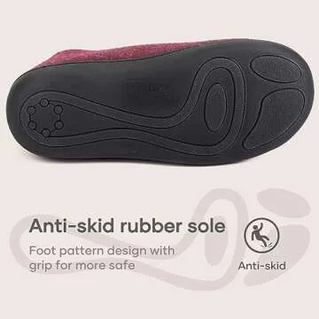 Ultraideas Women's Memory Foam House Slippers Red