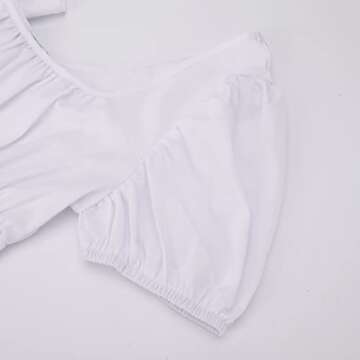 HEQU Regency Dresses for Women with Satin Sash Ruffle Empire Waist Dress Gown (S, White)