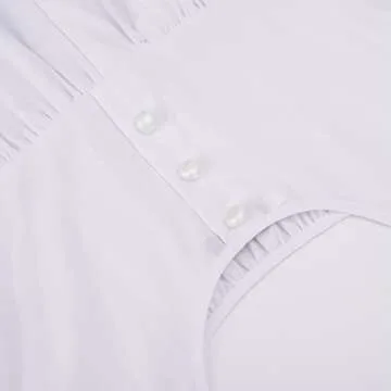 HEQU Regency Dresses for Women with Satin Sash Ruffle Empire Waist Dress Gown (S, White)