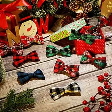 Luinabio 24 Pieces 3.2 Inch Christmas Hair Bows for Girls Buffalo Plaid Ribbon Christmas Hair Clips with Alligator Clip Snowflake Checkered Hair Barrette Accessory for Toddler Kids Women Holiday Xmas
