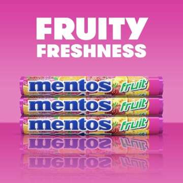 Mentos Chewy Mint Candy Rolls, Fruit Flavor, 6 Count Pack