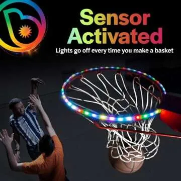 Brightz HoopBrightz LED Basketball Hoop Light - Basketball Gifts for Boys 10 8 12 14 - Light Up Basketball Hoop for Kids - Basketball Accessories for Boys - Outdoor Summer Fun Games for All Ages