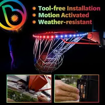 Brightz HoopBrightz LED Basketball Hoop Light - Basketball Gifts for Boys 10 8 12 14 - Light Up Basketball Hoop for Kids - Basketball Accessories for Boys - Outdoor Summer Fun Games for All Ages