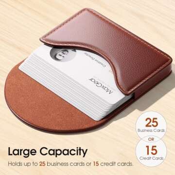 MaxGear Business Card Holder, PU Leather Business Card Case Pocket for Men or Women, Professional Sl...