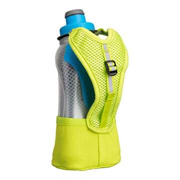 Nathan Running Handheld Water Bottle Adjustable No-Grip. Quick Squeeze Lite Hand Strap. 12oz / 18oz / Insulated. Reflective Hydration Water Bottle.