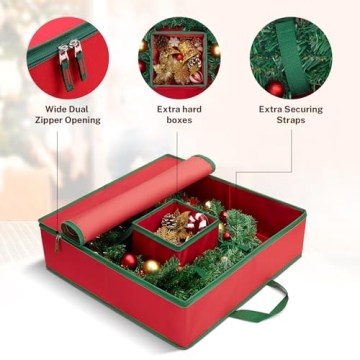 Durable MaidMAX Christmas Wreath Storage Container 24 inch