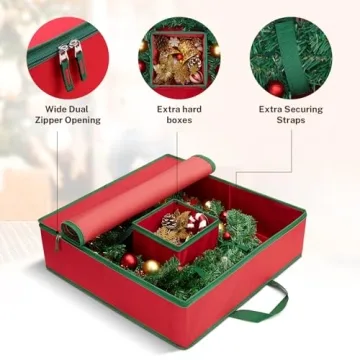 Durable MaidMAX Christmas Wreath Storage Container 24 inch