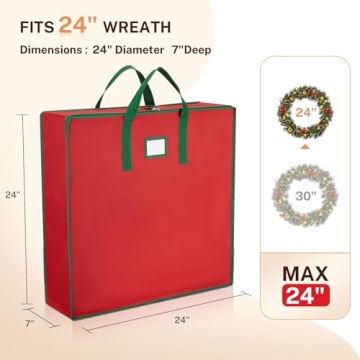 Durable MaidMAX Christmas Wreath Storage Container 24 inch