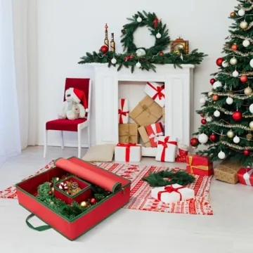 Durable MaidMAX Christmas Wreath Storage Container 24 inch