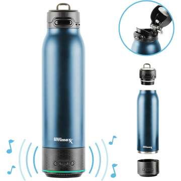Vacuum Insulated Water Bottle with Bluetooth Speaker