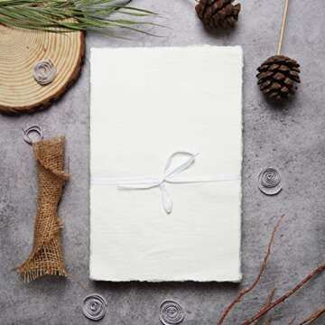 50 Sheets - Rough/Textured Watercolor Paper - 7.5 X 11.5 inches(150GSM) - Handmade/Deckle Edge Paper...