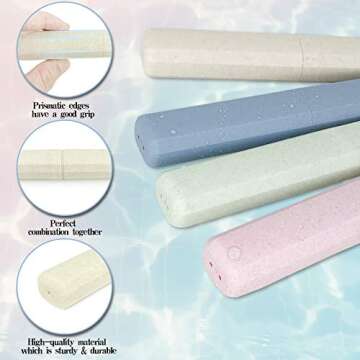 Portable Travel Toothbrush Case - 4 Colorful Holders for Travel