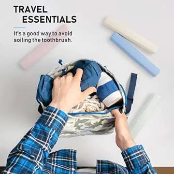 Portable Travel Toothbrush Case - 4 Colorful Holders for Travel