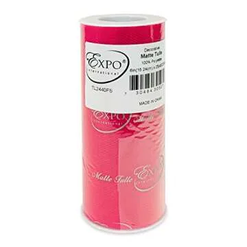Expo International Decorative Matte Spool of 6 Inch X 25 Yards | Fuchsia Tulle