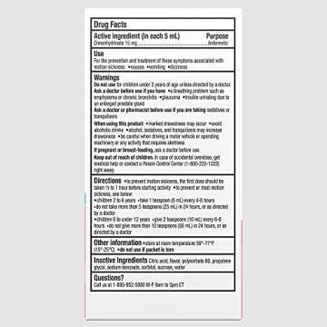 Gravol Kids Liquid for Motion Sickness Prevention and Relief, 2.5 FL OZ (75 mL)​