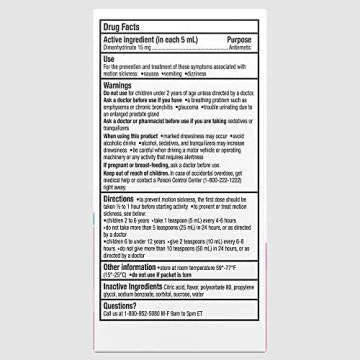 Gravol Kids Liquid for Motion Sickness Relief under 12