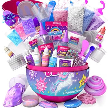 GirlZone Sparkly Unicorn Egg Surprise Slime Kit - Perfect Crafting Fun for Kids!