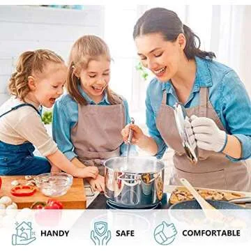 Heat Resistant Gloves Oven Gloves Heat Resistant with Fingers Kitchen Mitts Pot Holders Cotton Mitts Kitchen Double Oven Holders with Fingers White 1 Pair