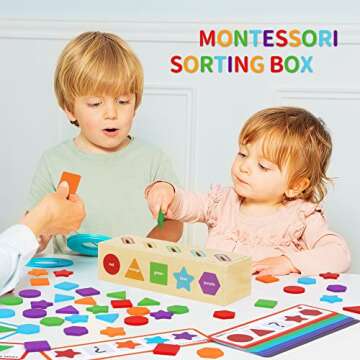 Montessori Wooden Color & Shape Sorting Toys for Toddlers