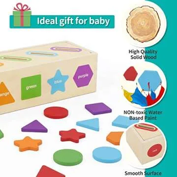Montessori Wooden Color & Shape Sorting Toys for Toddlers