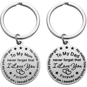 Heartfelt Parent Gifts from Daughter - 2PCS Keychain Set for Christmas & Special Occasions