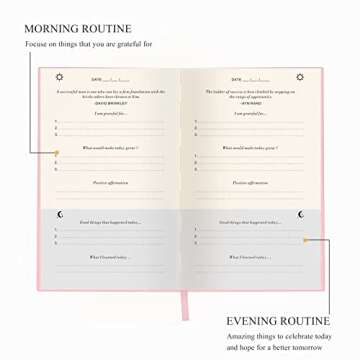 The Gratitude Journal for More Happiness, Optimism, Affirmation & Reflection - An Effective Manifestation Guide Journal, Undated Daily Journal for Women & Men （Pink）