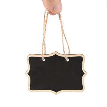 AUSTOR 14 Pcs Mini Chalkboards Signs Hanging Rectangle Chalkboards Double Sided Blackboard Message Board Hanging Signs for Weddings, Kids Crafts