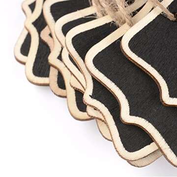 AUSTOR 14 Pcs Mini Chalkboards Signs Hanging Rectangle Chalkboards Double Sided Blackboard Message Board Hanging Signs for Weddings, Kids Crafts