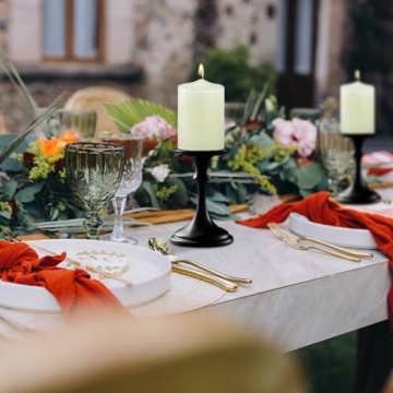 Ivory Dripless Pillar Candles - Elegant Set of 12 Hand Poured