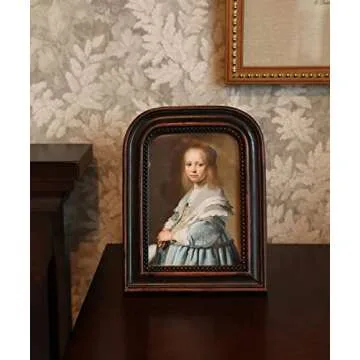 YULINK 5x7 Vintage Picture Frame, Antique Ornate Rustic Brown Photo Frame, for Tabletop and Wall Dis...