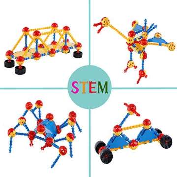 ZoZoplay STEM Learning Toys Building Blocks Kids Educational Toys, 160 Pieces Building Set Best Gift for Boys and Girls Engineering Construction Toys Age 3 4 5 6 7 8