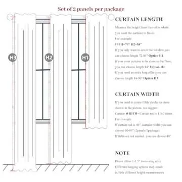 Extra Long Custom 102 Inch Curtains, 100% Blackout Curtains for Bedroom Weather Burg Thermal Insulat...